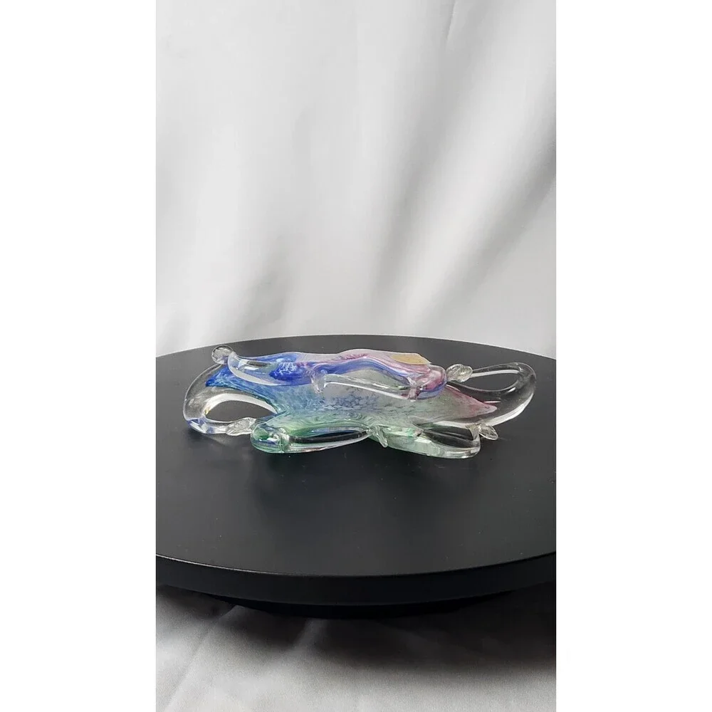 Murano Style Colorful Art Glass Napkin/Envelope Holder Prestine
